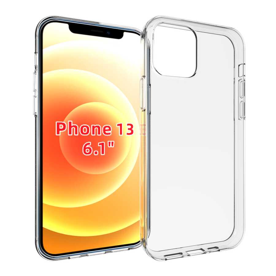 Apple iPhone 13 Kılıf Zore Süper Silikon Kapak Renksiz