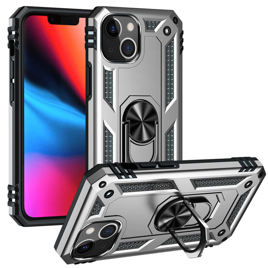 Apple iPhone 13 Kılıf Zore Vega Kapak Gri