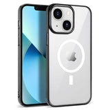 Apple iPhone 13 Kılıf Zore Wireless Şarj Özellikli Pixel M-safe Kapak Siyah
