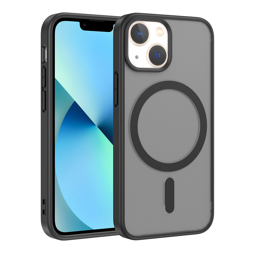 Apple iPhone 13 Mini Kılıf M-safe Şarj Özellikli Babet Kapak Siyah