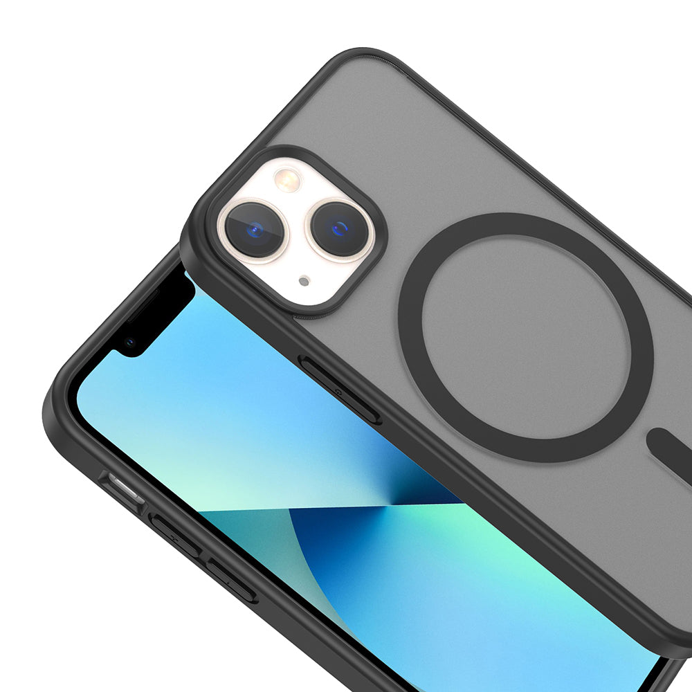 Apple iPhone 13 Mini Kılıf M-safe Şarj Özellikli Babet Kapak Siyah