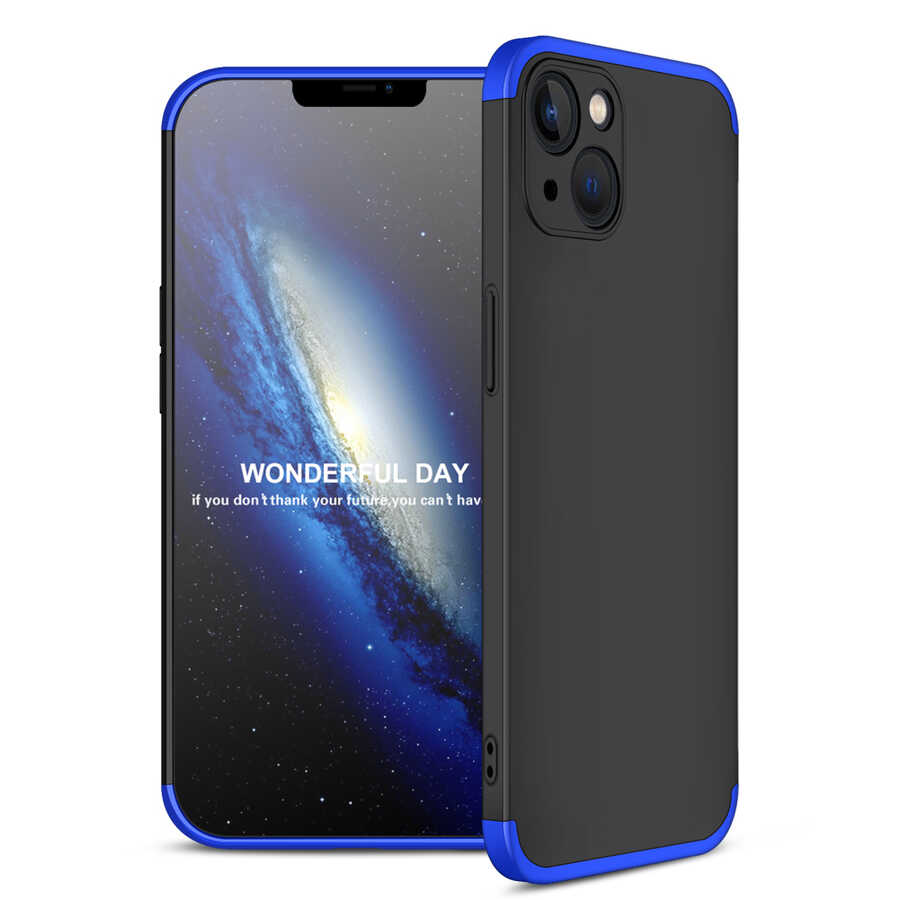 Apple iPhone 13 Mini Kılıf Zore Ays Kapak Siyah-Mavi