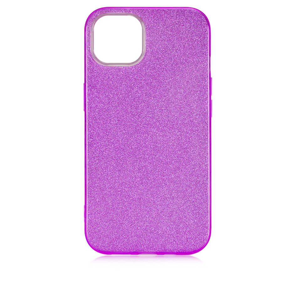 Apple iPhone 13 Mini Kılıf Zore Shining Silikon Mor