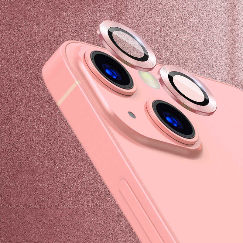 Apple iPhone 13 Mini Zore CL-02 Kamera Lens Koruyucu Pembe