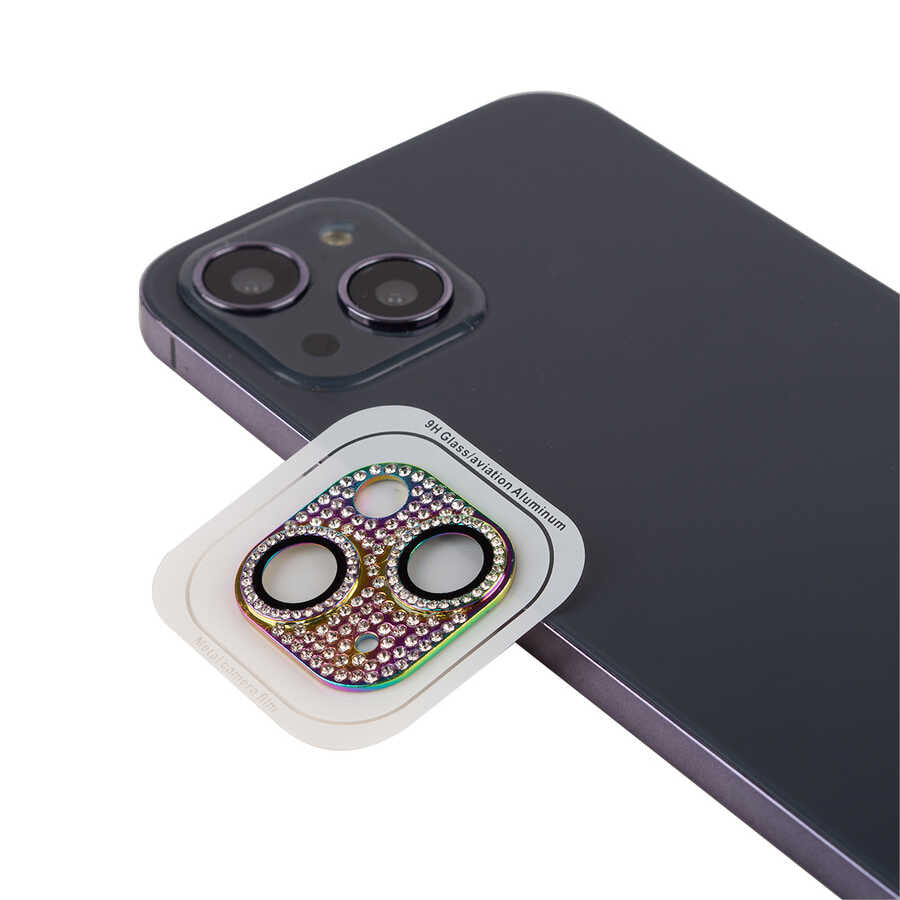 Apple iPhone 13 Mini Zore CL-08 Kamera Lens Koruyucu Gold
