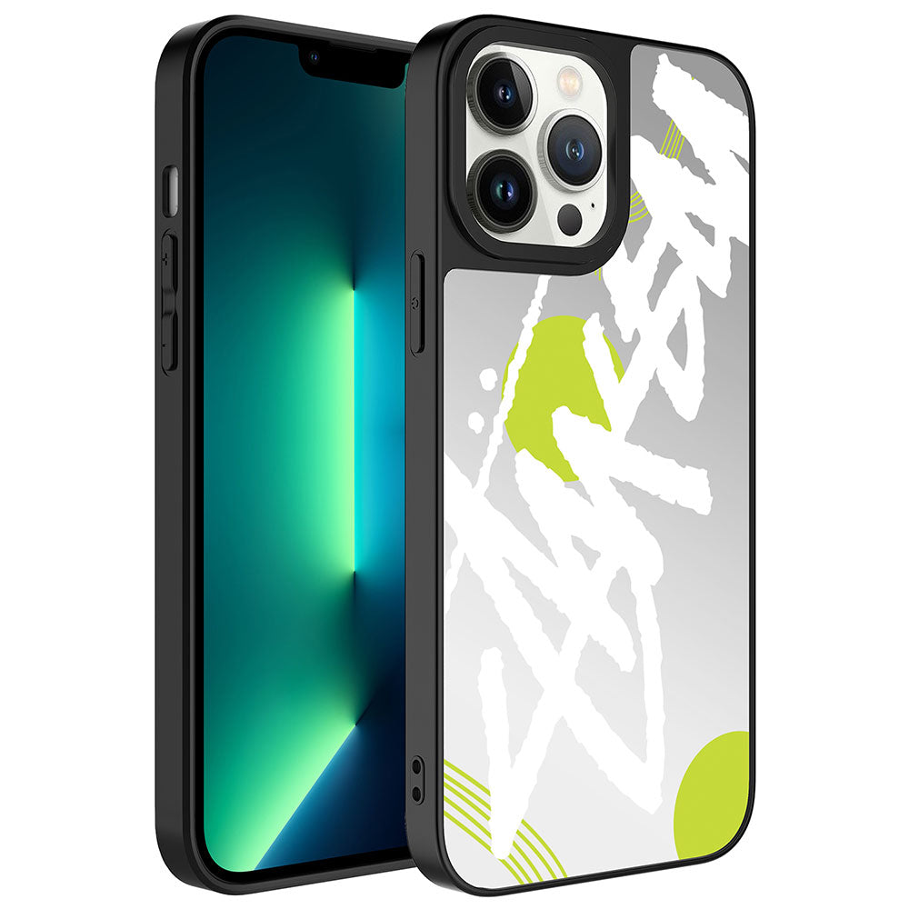 Apple iPhone 13 Pro Kılıf Aynalı Desenli Kamera Korumalı Parlak Zore Mirror Kapak Seyahat