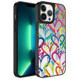 Apple iPhone 13 Pro Kılıf Aynalı Desenli Kamera Korumalı Parlak Zore Mirror Kapak Kalp
