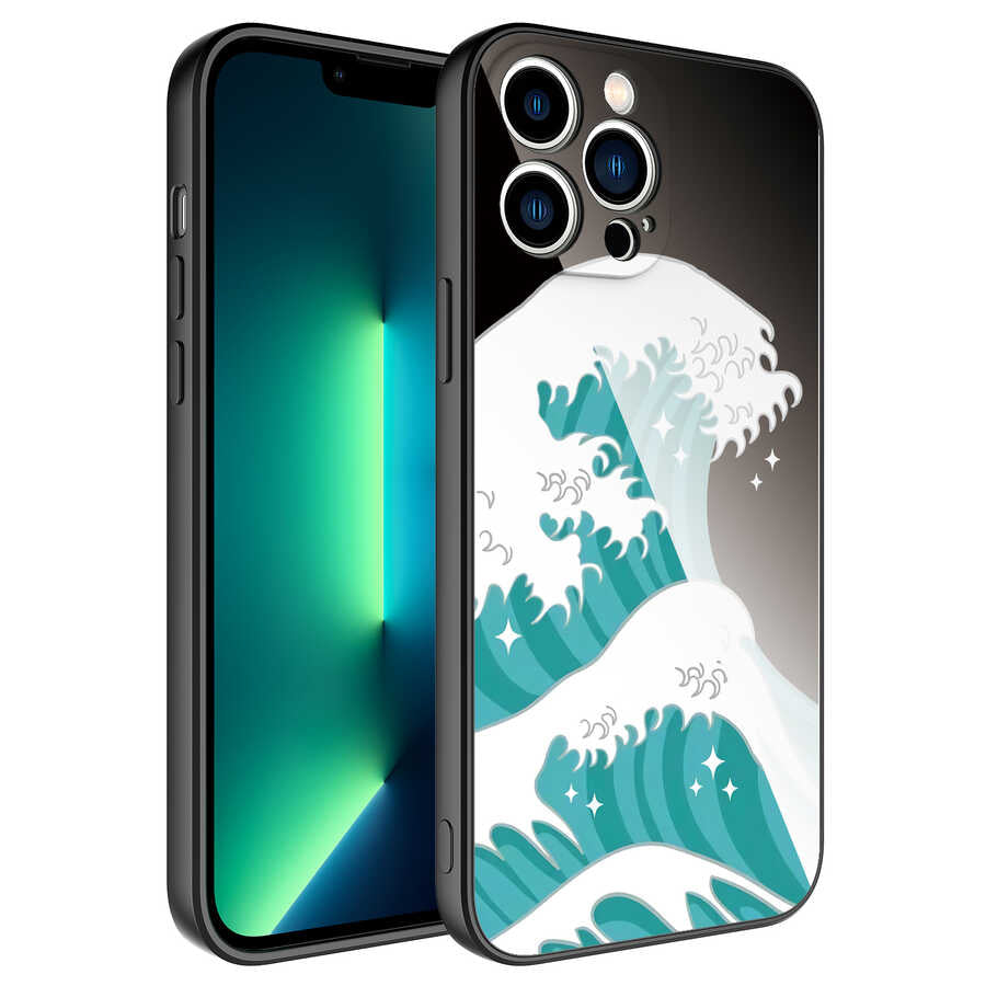 Apple iPhone 13 Pro Kılıf Kamera Korumalı Desenli Sert Silikon Zore Epoksi Kapak NO9