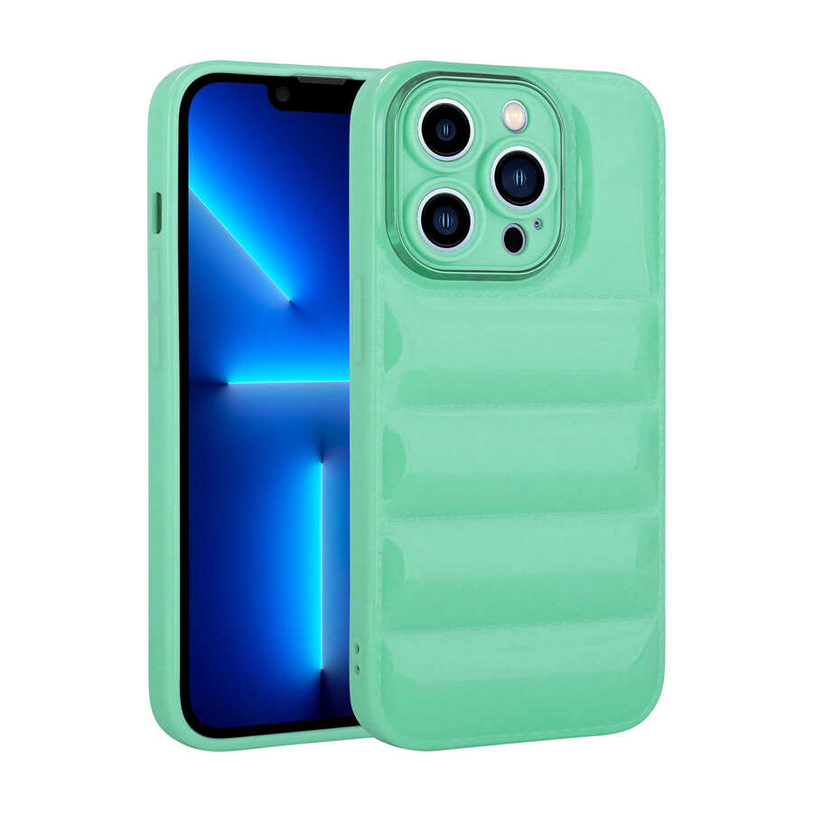 Apple iPhone 13 Pro Kılıf Kamera Korumalı Parlak Airbag'li Zore Galya Kapak Beyaz