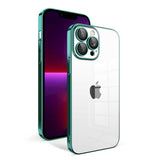 Apple iPhone 13 Pro Kılıf Kamera Korumalı Renkli Çerçeveli Zore Garaj Kapak Gümüş