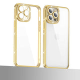 Apple iPhone 13 Pro Kılıf Kamera Korumalı Taşlı Zore Mina Kapak Rose Gold