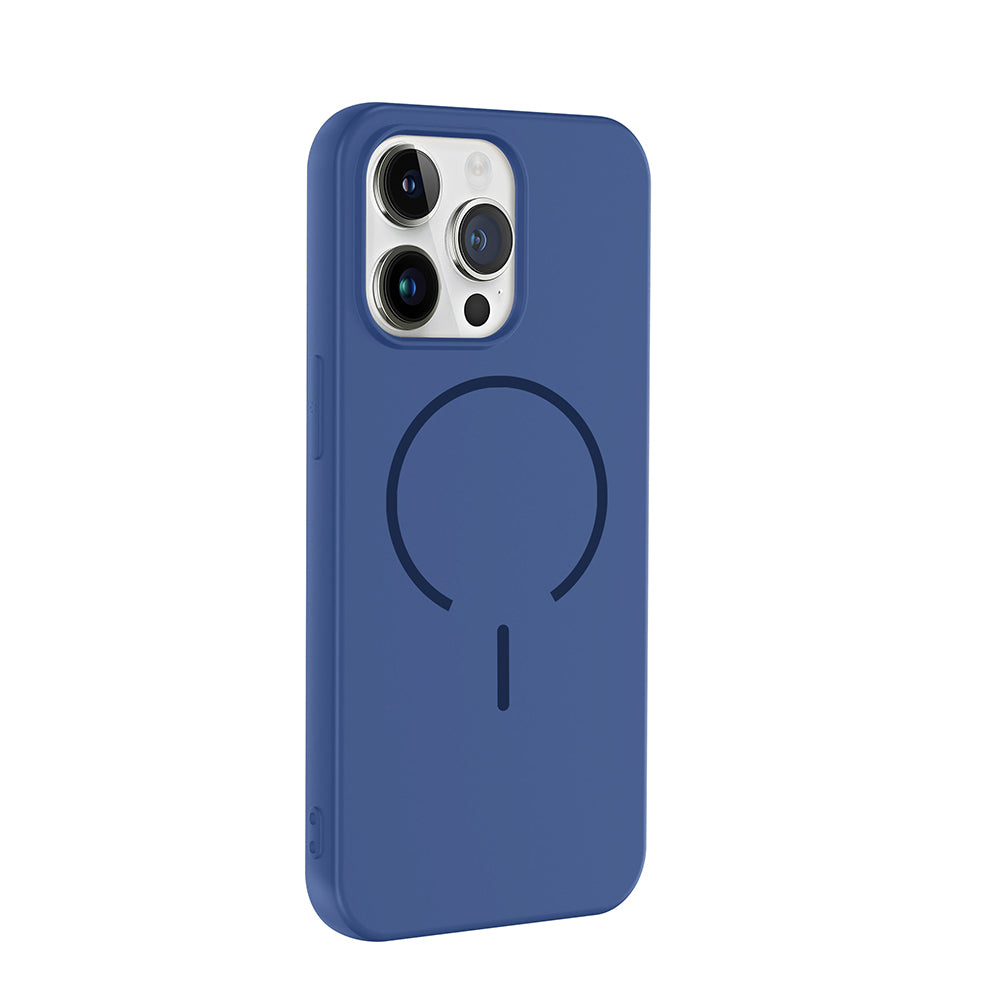 Apple iPhone 13 Pro Kılıf M-safe Şarj Özellikli Meta Kapak Lacivert