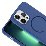 Apple iPhone 13 Pro Kılıf M-safe Şarj Özellikli Meta Kapak Lacivert