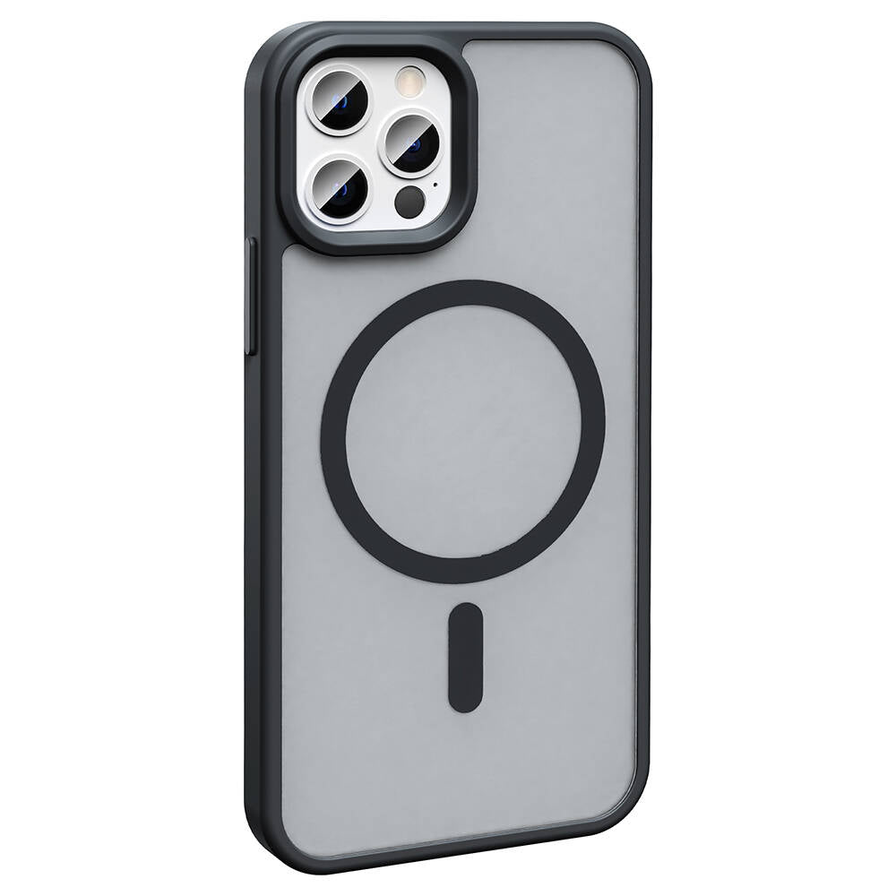 Apple iPhone 13 Pro Kılıf M-safe Şarj Özellikli Mat Arka Yüzey Zore Sio Kapak Siyah