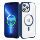 Apple iPhone 13 Pro Kılıf M-safe Wireless Şarj Özellikli Silikon Zore Ege Kapak Mavi