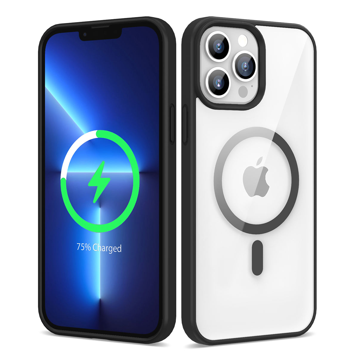 Apple iPhone 13 Pro Kılıf M-safe Wireless Şarj Özellikli Silikon Zore Ege Kapak Siyah