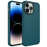 Apple iPhone 13 Pro Kılıf Metal Çerçeve ve Buton Tasarımlı Silikon Zore Luna Kapak Koyu Yeşil