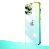 Apple iPhone 13 Pro Kılıf Parlak Renk Geçişli Kamera Korumalı Zore Senkron Kapak Yeşil-Mavi