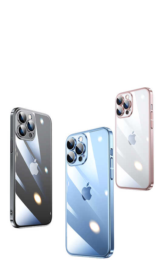 Apple iPhone 13 Pro Kılıf Sert PC Renkli Çerçeveli Zore Riksos Kapak Gold