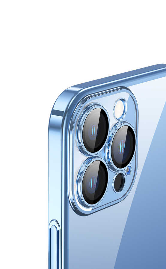 Apple iPhone 13 Pro Kılıf Sert PC Renkli Çerçeveli Zore Riksos Kapak Gold