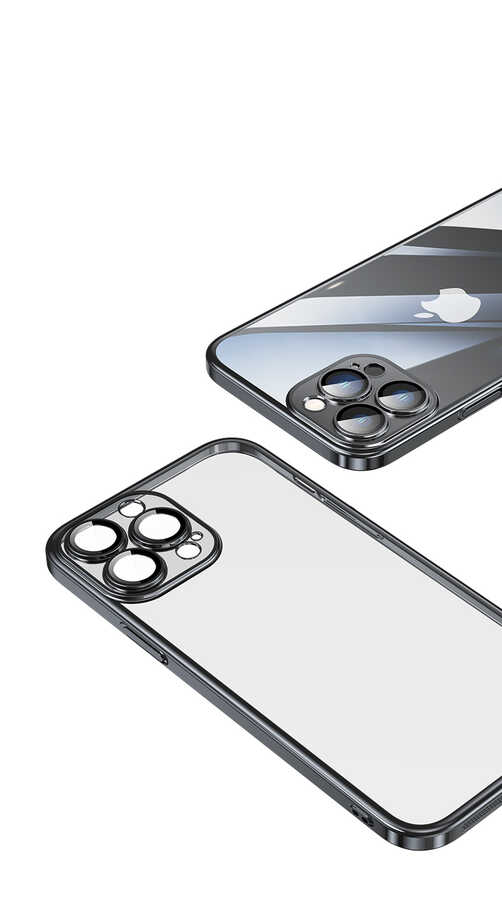 Apple iPhone 13 Pro Kılıf Sert PC Renkli Çerçeveli Zore Riksos Kapak Gold