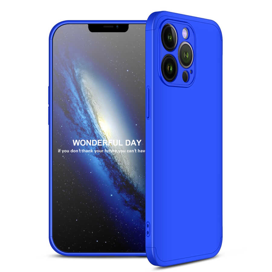 Apple iPhone 13 Pro Kılıf Zore Ays Kapak Siyah-Mavi