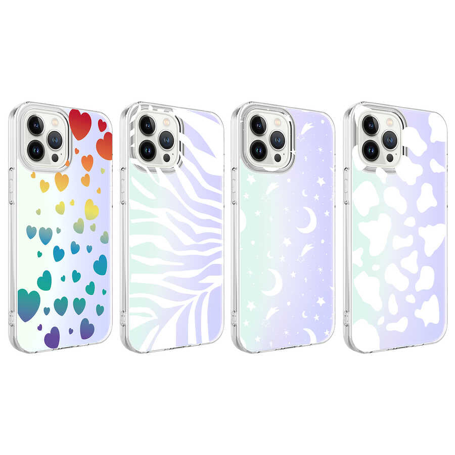 Apple iPhone 13 Pro Kılıf Zore M-Blue Desenli Kapak Zebra No1