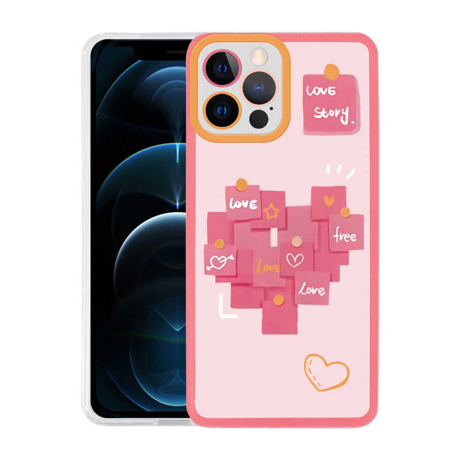 Apple iPhone 13 Pro Kılıf Zore M-Fit Desenli Kapak Love Story No2