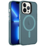 Apple iPhone 13 Pro Kılıf Zore M-safe Şarj Özellikli Buzlu Transparan C-Pro Sert Kapak Derin Mor