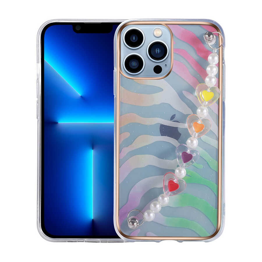 Apple iPhone 13 Pro Kılıf Zore Pilla Kapak Pembe-Yeşil
