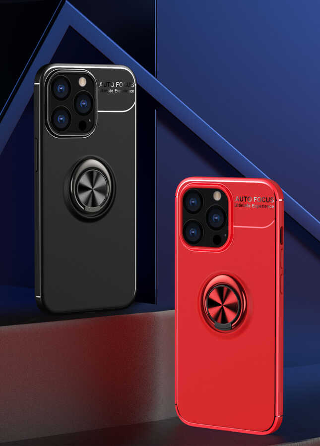 Apple iPhone 13 Pro Kılıf Zore Ravel Silikon Kapak Siyah-Mavi