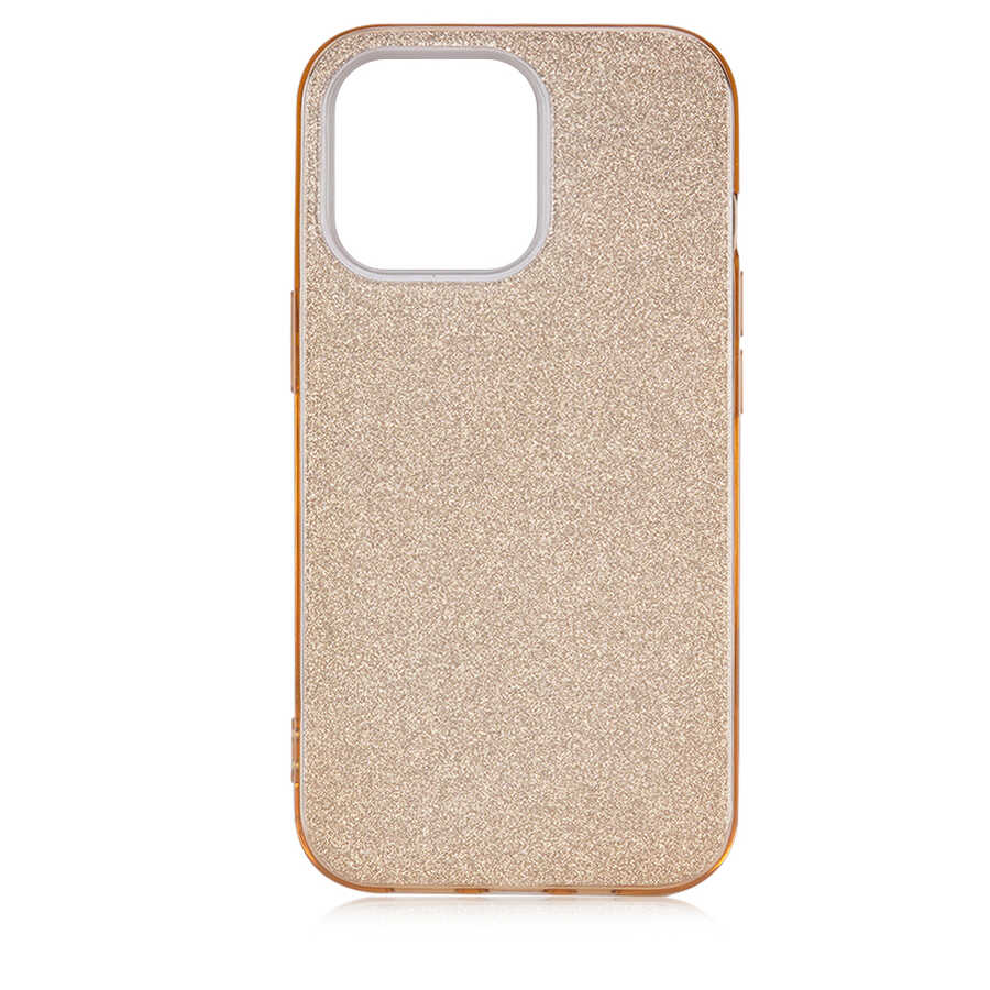 Apple iPhone 13 Pro Kılıf Zore Shining Silikon Gold