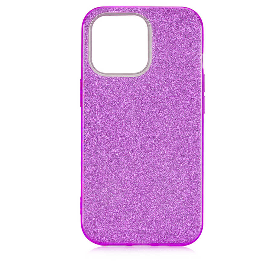 Apple iPhone 13 Pro Kılıf Zore Shining Silikon Mor