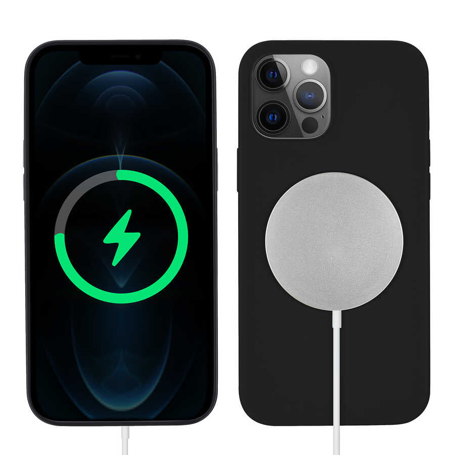 Apple iPhone 13 Pro Kılıf Zore Silksafe Wireless Kapak Siyah