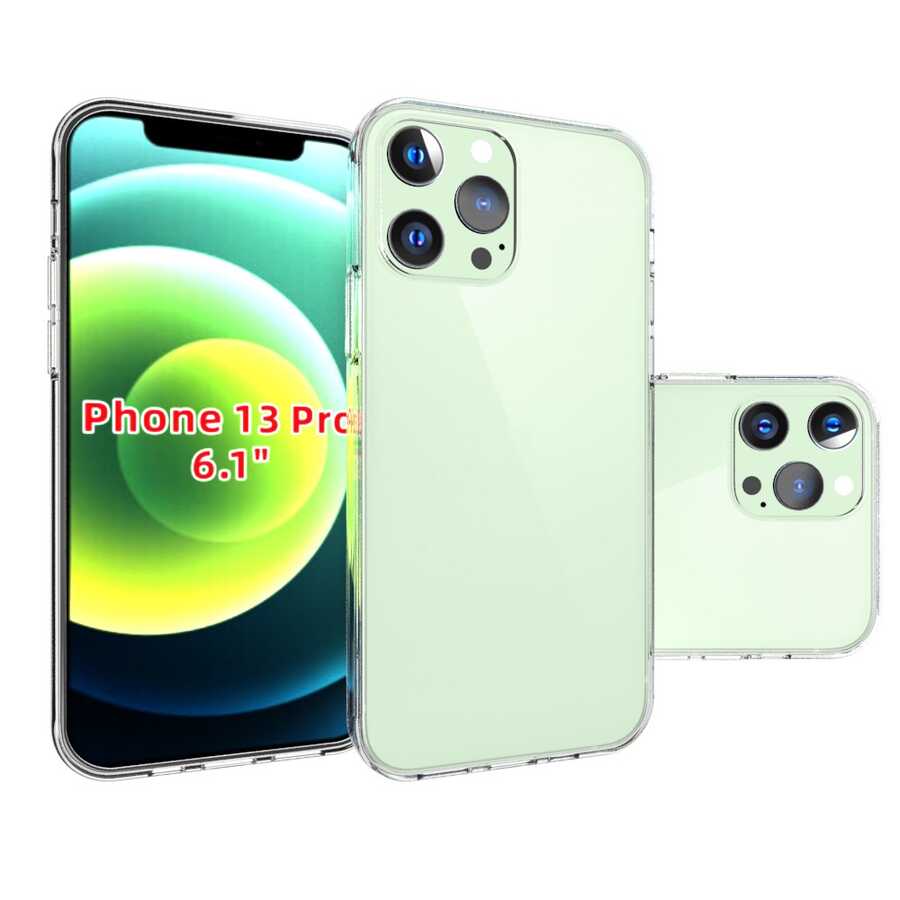Apple iPhone 13 Pro Kılıf Zore Süper Silikon Kapak Renksiz