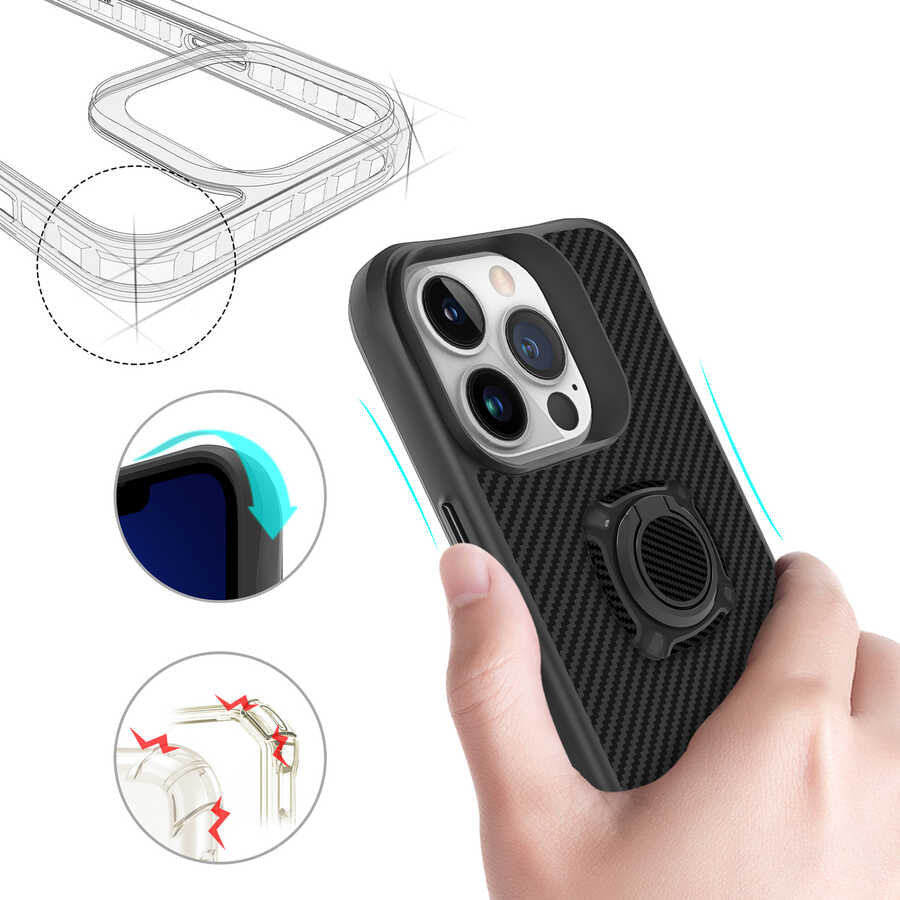 Apple iPhone 13 Pro Kılıf Zore Timo Kapak Siyah