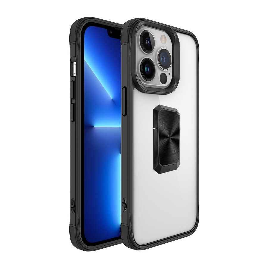 Apple iPhone 13 Pro Kılıf Zore V-Bax Kapak Siyah
