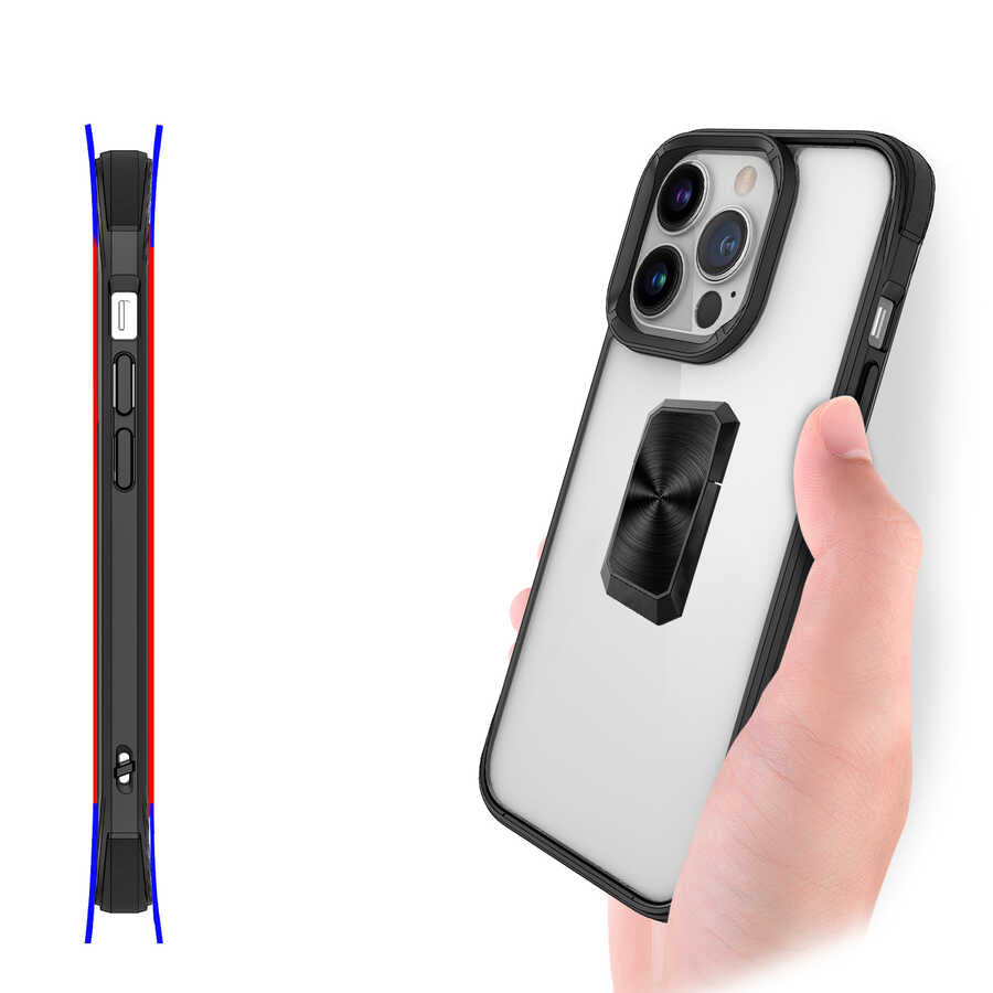 Apple iPhone 13 Pro Kılıf Zore V-Bax Kapak Siyah