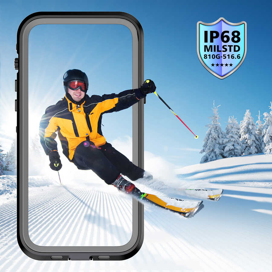 Apple iPhone 13 Pro Max Kılıf 1-1 Su Geçirmez Kılıf Siyah