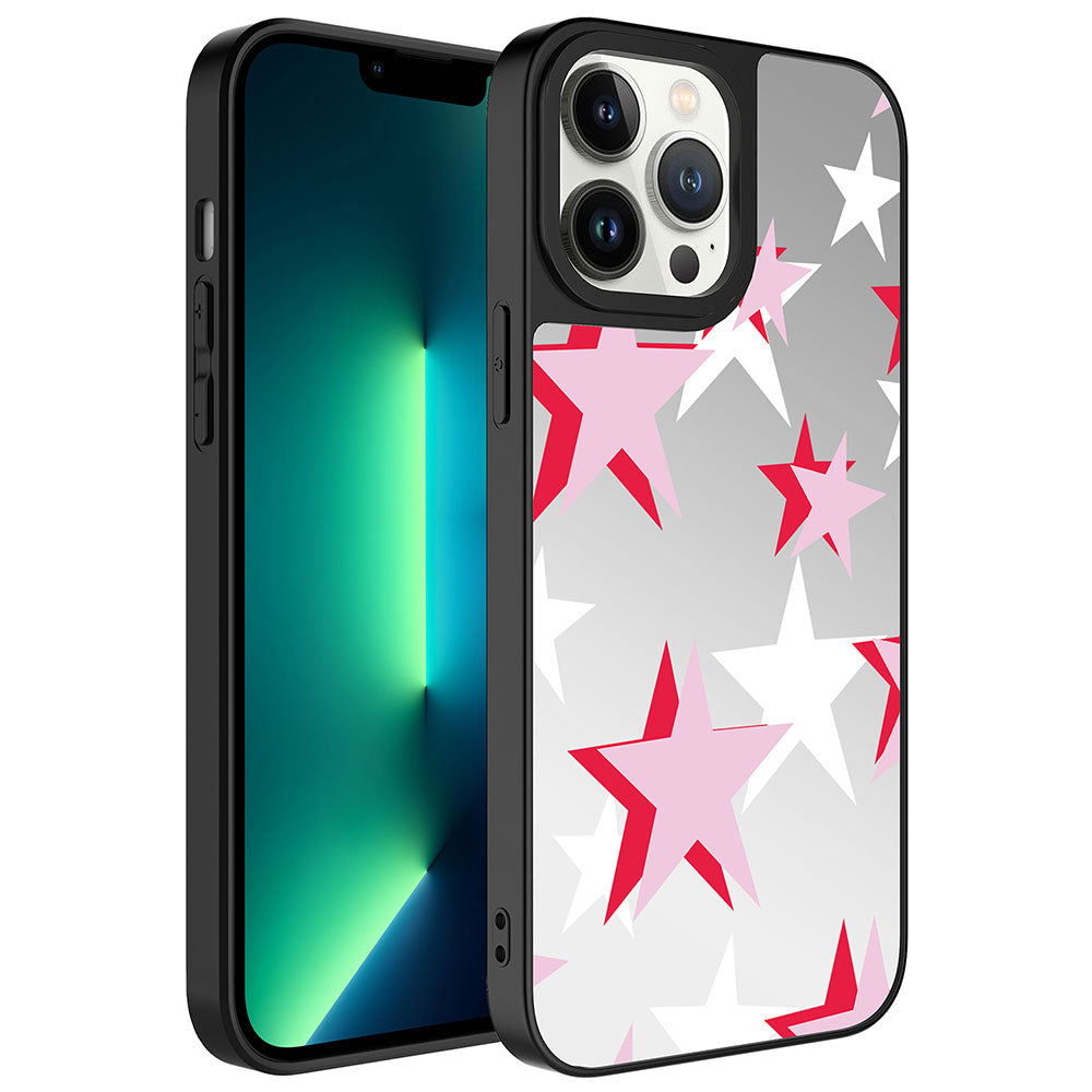 Apple iPhone 13 Pro Max Kılıf Aynalı Desenli Kamera Korumalı Parlak Zore Mirror Kapak Yıldız