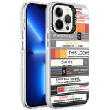 Apple iPhone 13 Pro Max Kılıf Desenli Zore Silver Sert Kapak Mottolar