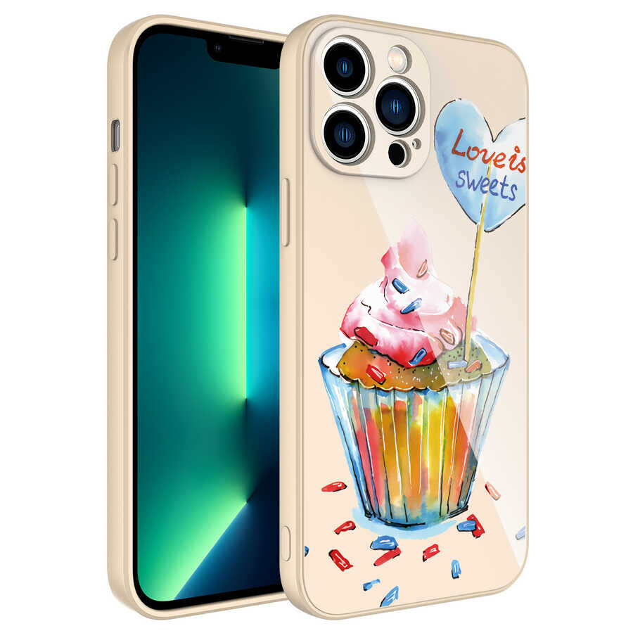 Apple iPhone 13 Pro Max Kılıf Kamera Korumalı Desenli Sert Silikon Zore Epoksi Kapak NO8