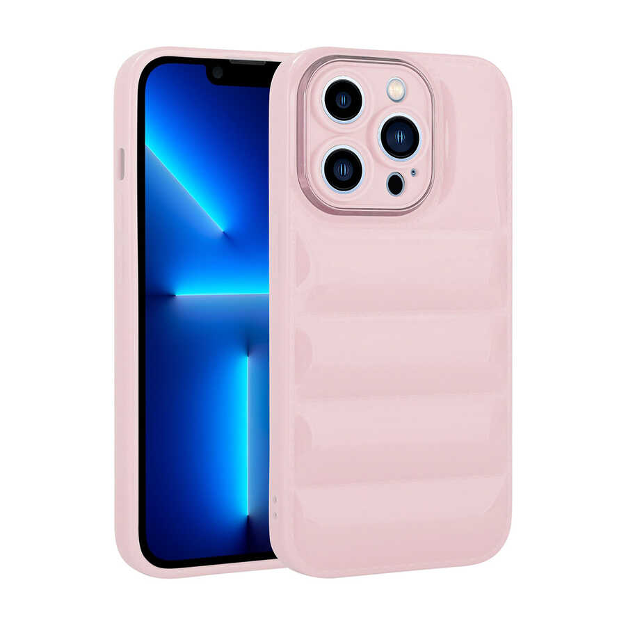Apple iPhone 13 Pro Max Kılıf Kamera Korumalı Parlak Airbag'li Zore Galya Kapak Mor