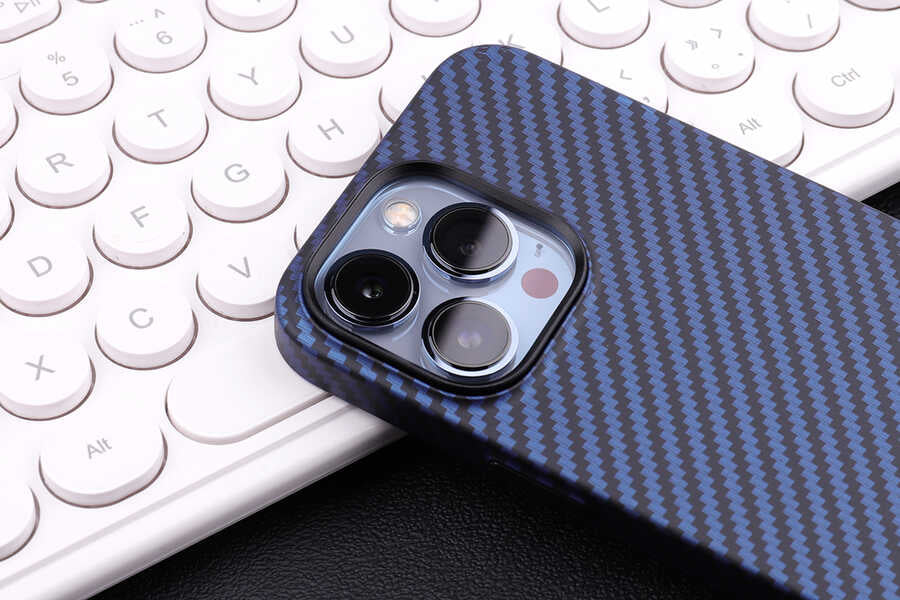 Apple iPhone 13 Pro Max Kılıf Karbon Fiber Tasarımlı Zore Karbono Kapak Siyah