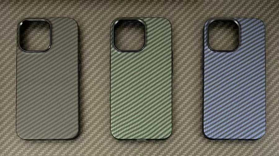 Apple iPhone 13 Pro Max Kılıf Karbon Fiber Tasarımlı Zore Karbono Kapak Mavi
