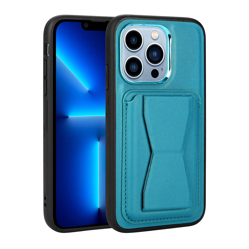 Apple iPhone 13 Pro Max Kılıf Kartlıklı Standlı Pu Deri Zore Memo Kapak Kahverengi