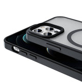 Apple iPhone 13 Pro Max Kılıf M-safe Şarj Özellikli Mat Arka Yüzey Zore Sio Kapak Siyah