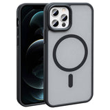 Apple iPhone 13 Pro Max Kılıf M-safe Şarj Özellikli Mat Arka Yüzey Zore Sio Kapak Siyah