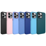 Apple iPhone 13 Pro Max Kılıf Metal Çerçeve ve Buton Tasarımlı Silikon Zore Luna Kapak Lavendery Gray