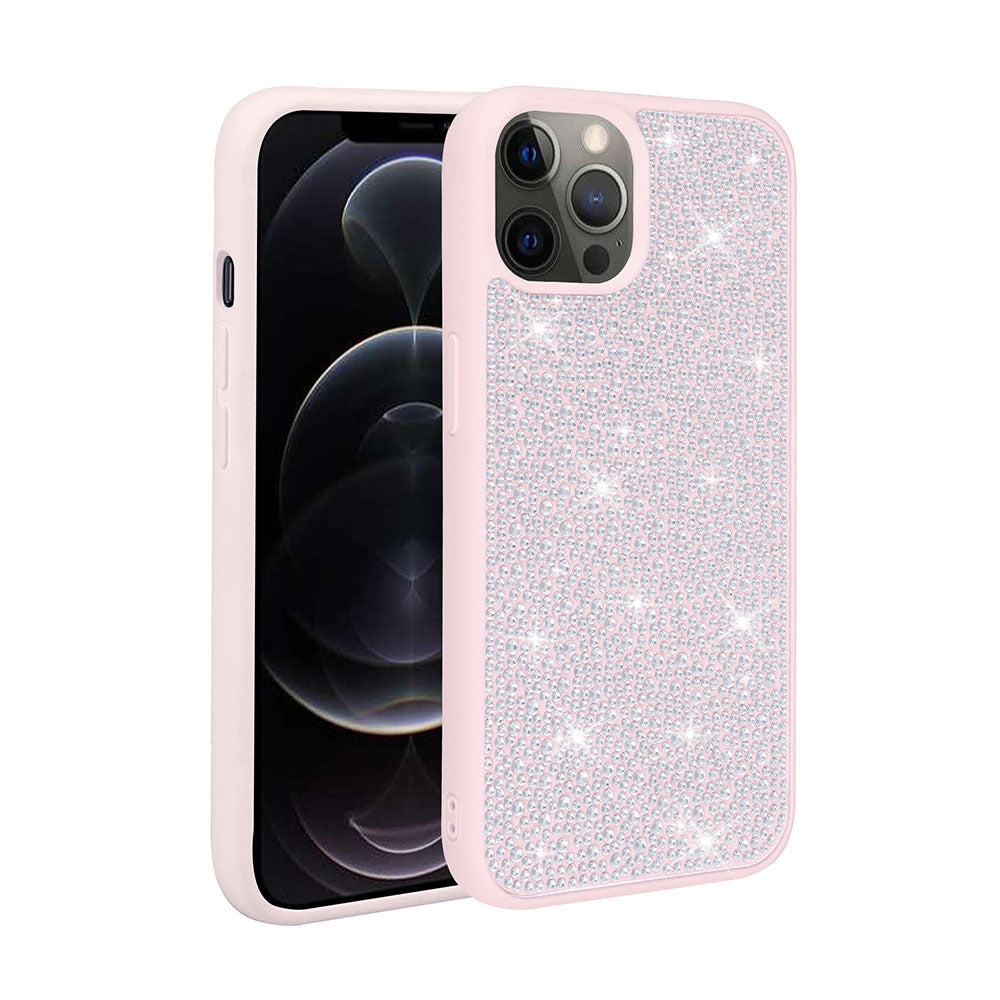 Apple iPhone 13 Pro Max Kılıf Parlak Taşlı Tasarım Zore Ston Kapak Derin Mor